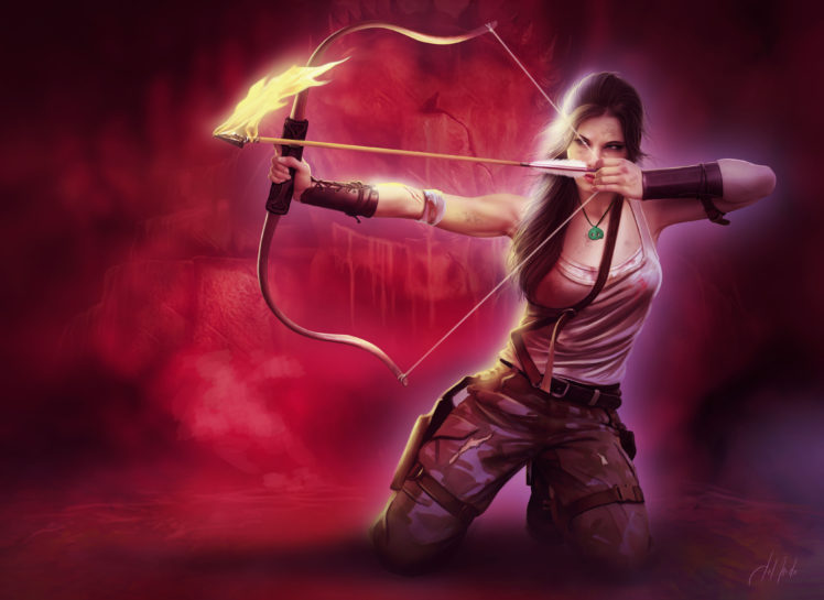 tomb, Raider, 2013, Archers, Warriors, Lara, Croft, Singlet, Games, Girls HD Wallpaper Desktop Background