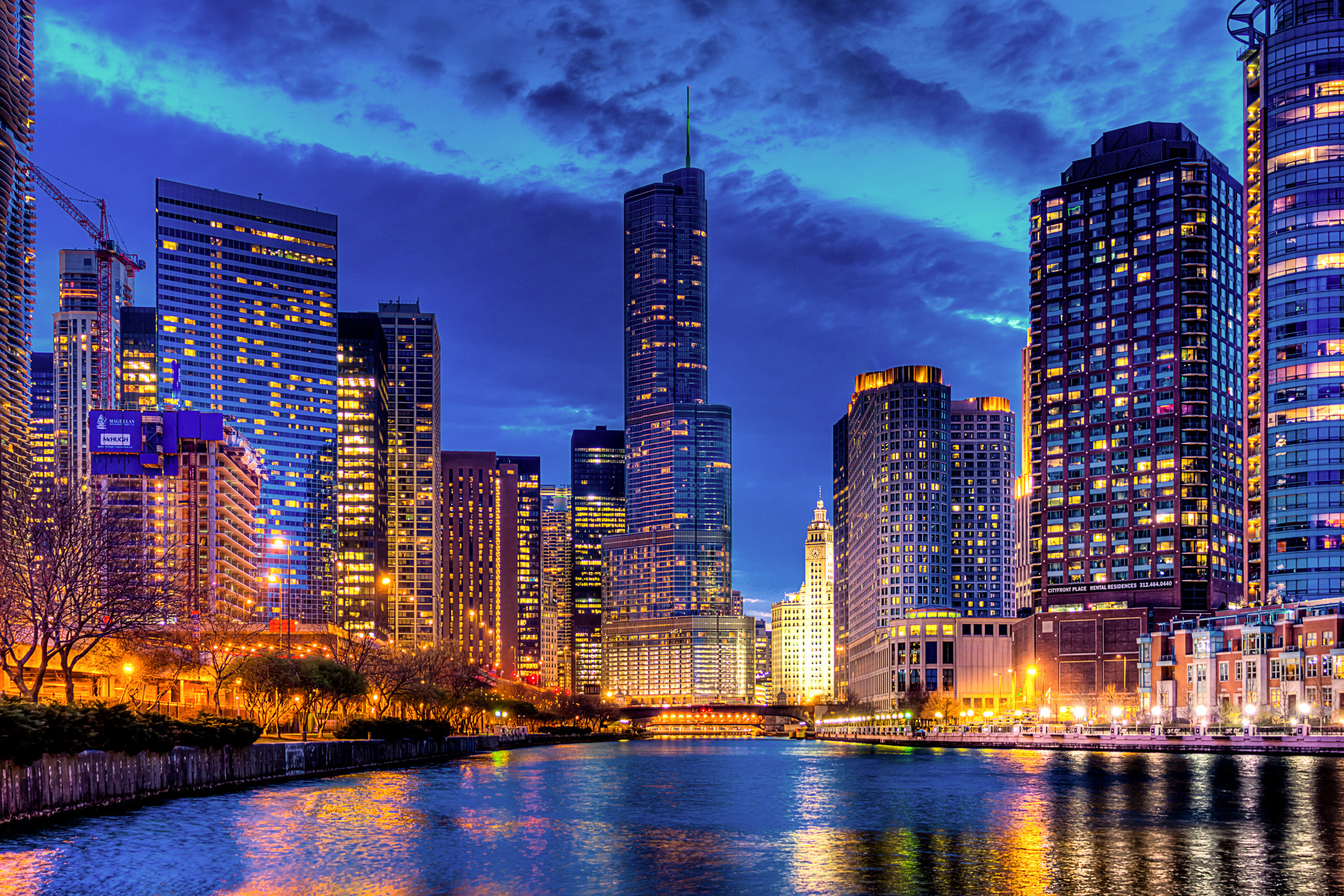 streeterville, Chicago, Usa, Illinois, Trump, Tower Wallpaper