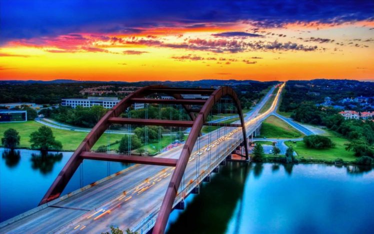 cityscapes, Austin, Bridges HD Wallpaper Desktop Background