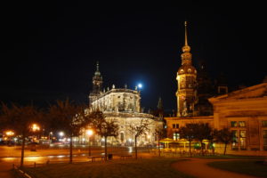 germany, Sachsen, Dresden, Night, Street, Cities