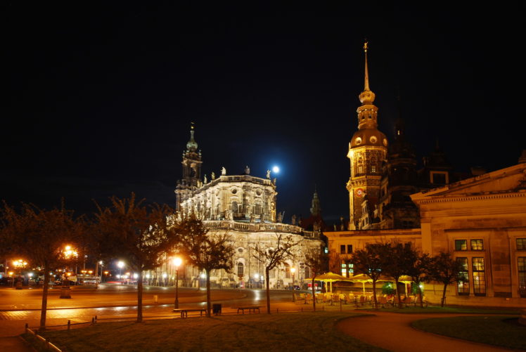 germany, Sachsen, Dresden, Night, Street, Cities HD Wallpaper Desktop Background