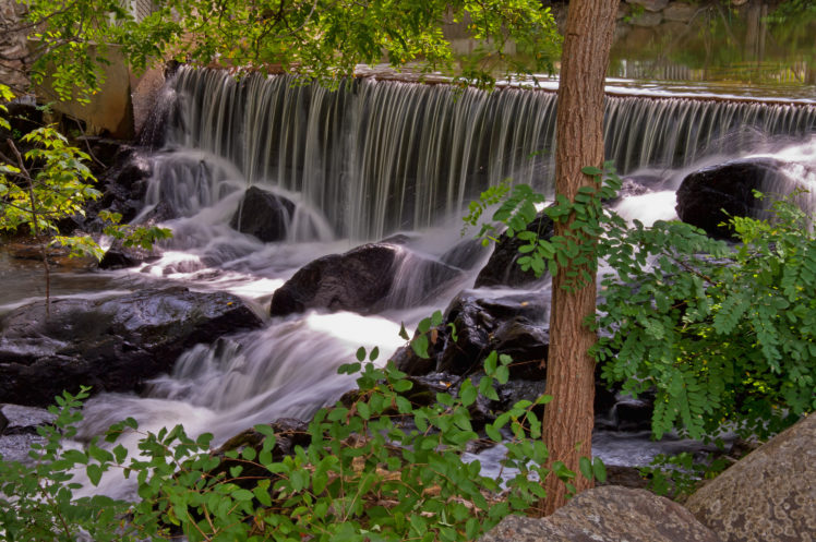 waterfall, Rocks, Trees, Nature HD Wallpaper Desktop Background