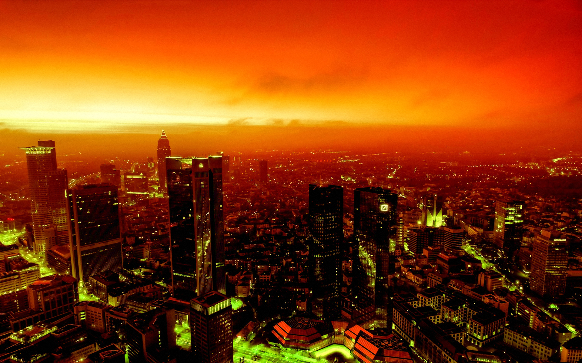 cityscapes, Fire, Buildings Wallpaper