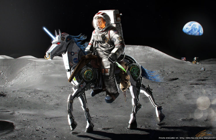 john, F, Kennedy, Wtf, Astronaut, Moon, Earth, Horse, Unicorn, Machine HD Wallpaper Desktop Background
