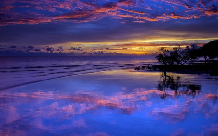 sea, Landscape, Sunset HD Wallpaper Desktop Background