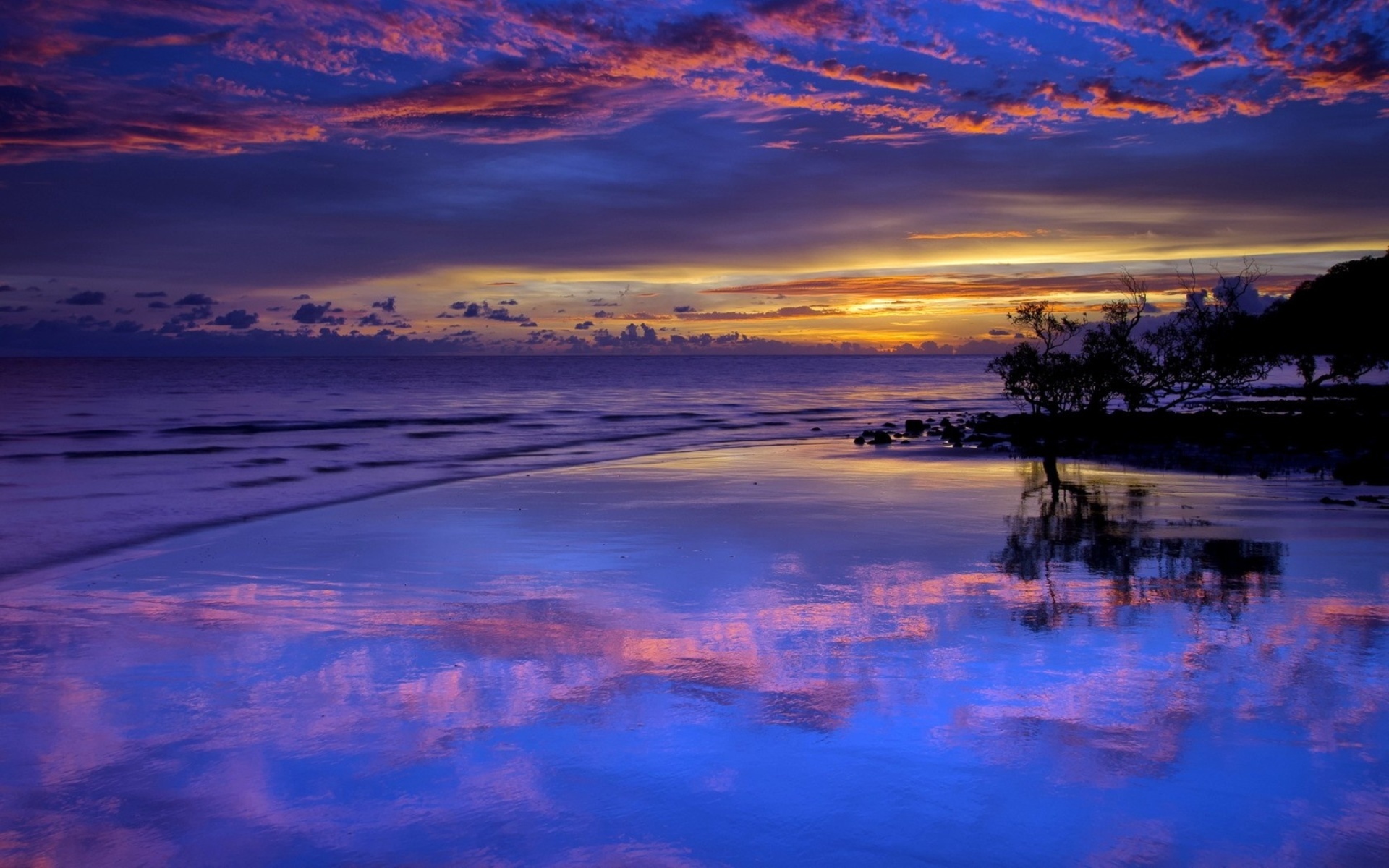 sea, Landscape, Sunset Wallpaper