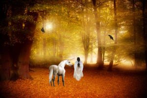 unicorn, Horse, Magical, Animal, Angel, Fairy, Autumn, Forest