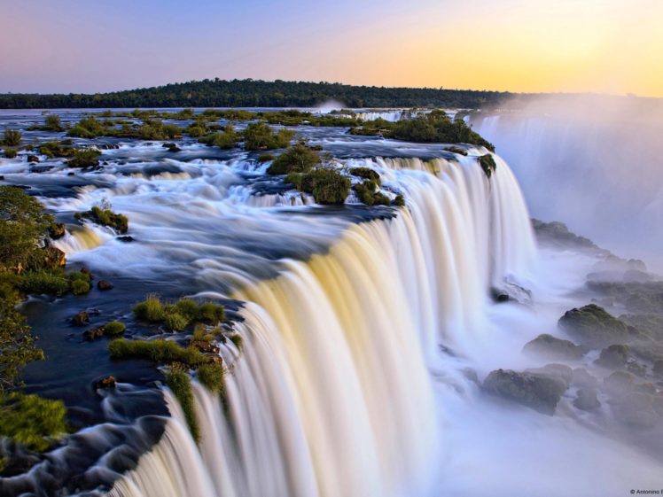 nature, Argentina, Brazil, Waterfalls, Iguazu, Falls HD Wallpaper Desktop Background