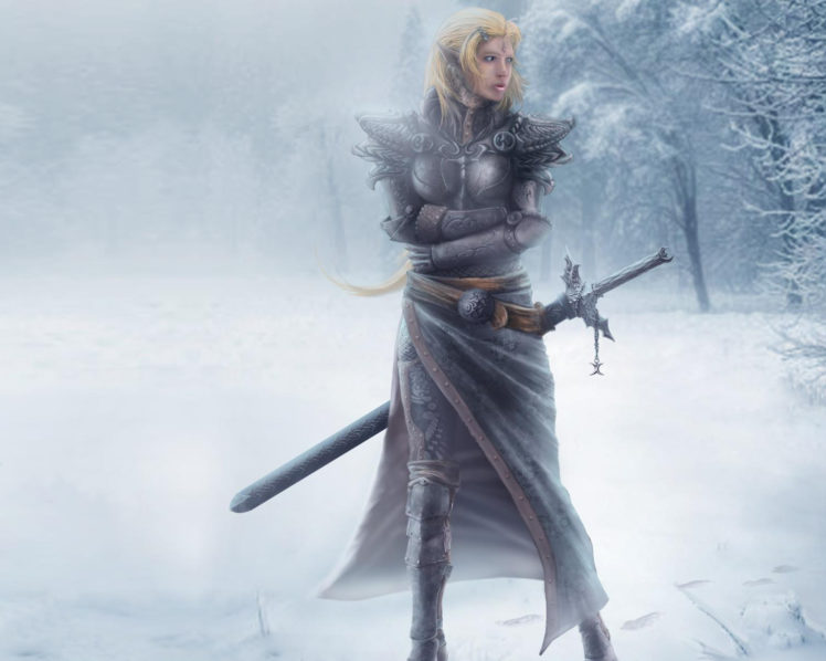 warriors, Swords, Armor, Fantasy, Girls HD Wallpaper Desktop Background