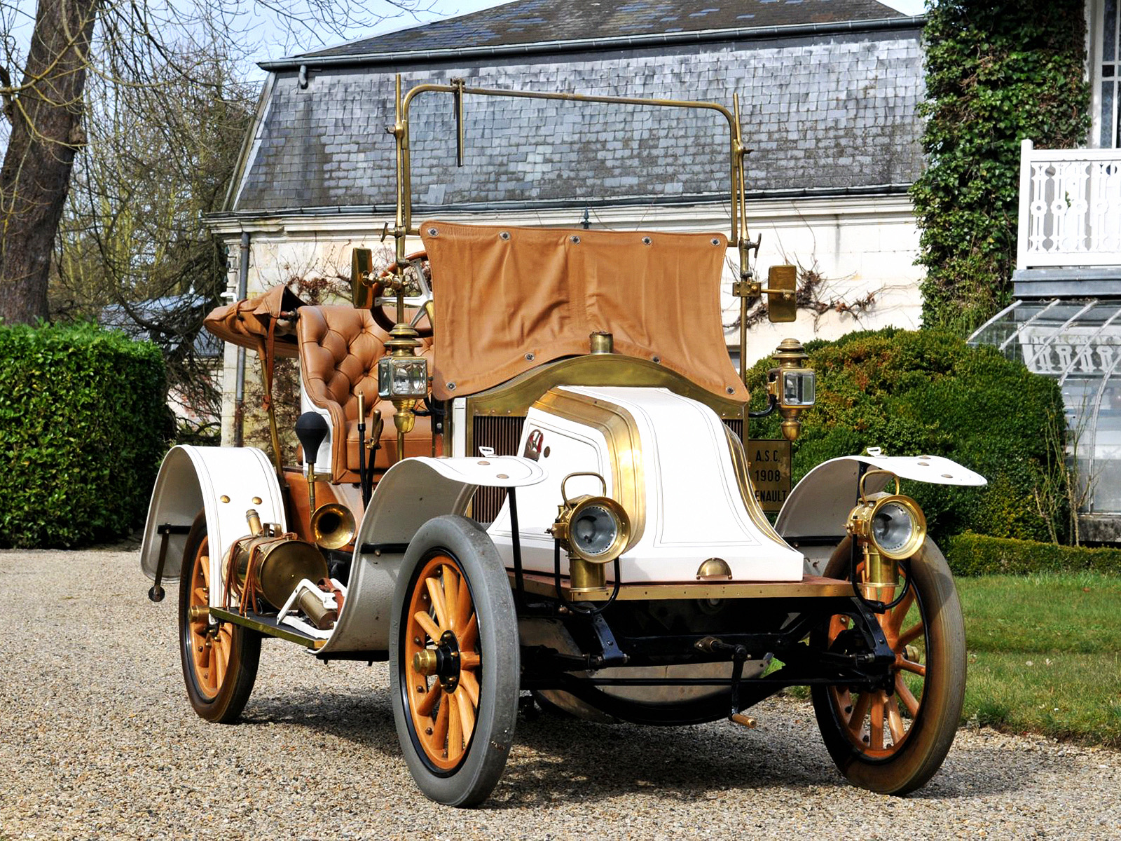 1908, Renault, Type ax, Phaeton, Retro Wallpaper