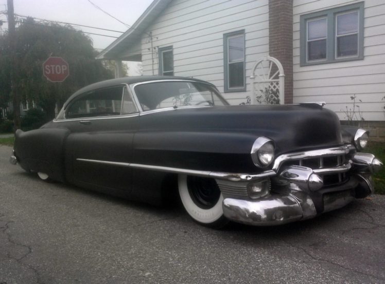 1953, Cadillac, 2dr, , Coupe, Hot, Rod, Rods, Retro, Lowrider HD Wallpaper Desktop Background