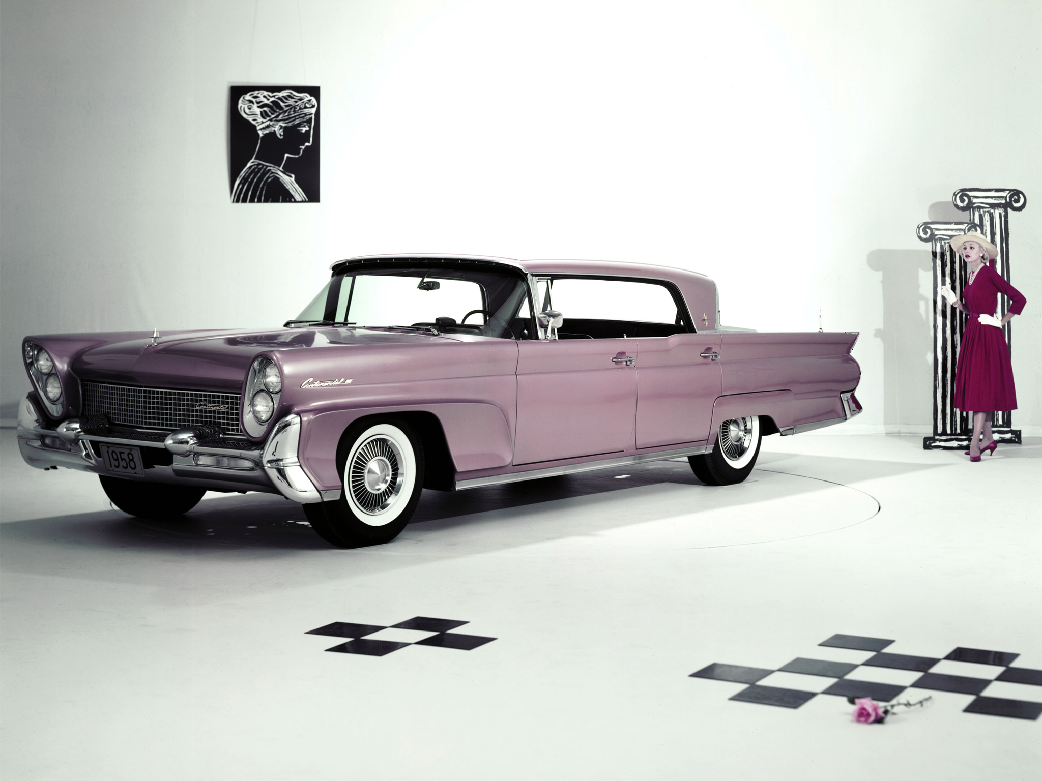 1958, Lincoln, Continental, Mark iii, Landau,  75a , Luxury, Retro Wallpaper