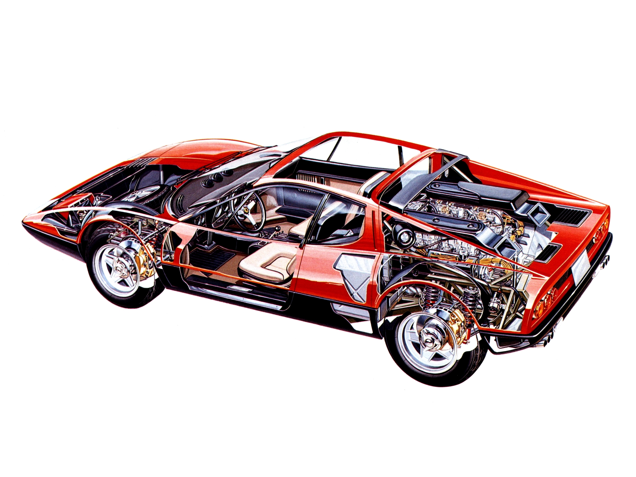 1973, Ferrari, 365, Gt4, Berlinetta, Boxer, Supercar, Interior, Engine Wallpaper