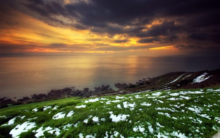 sunset, Ocean, Landscapes, Nature HD Wallpaper Desktop Background