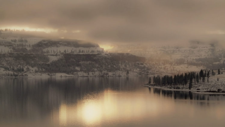 winter, Lake HD Wallpaper Desktop Background