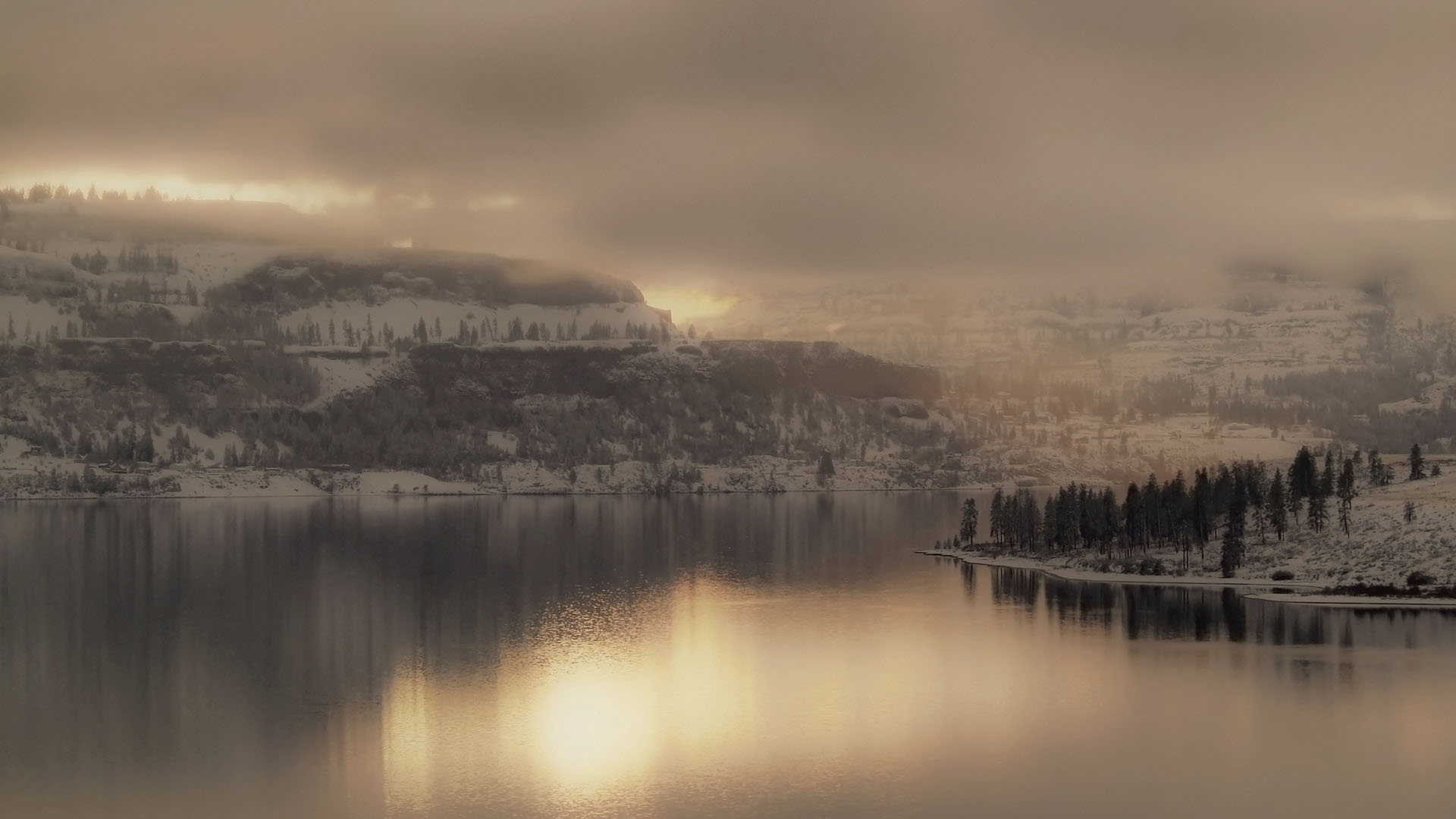winter, Lake Wallpaper
