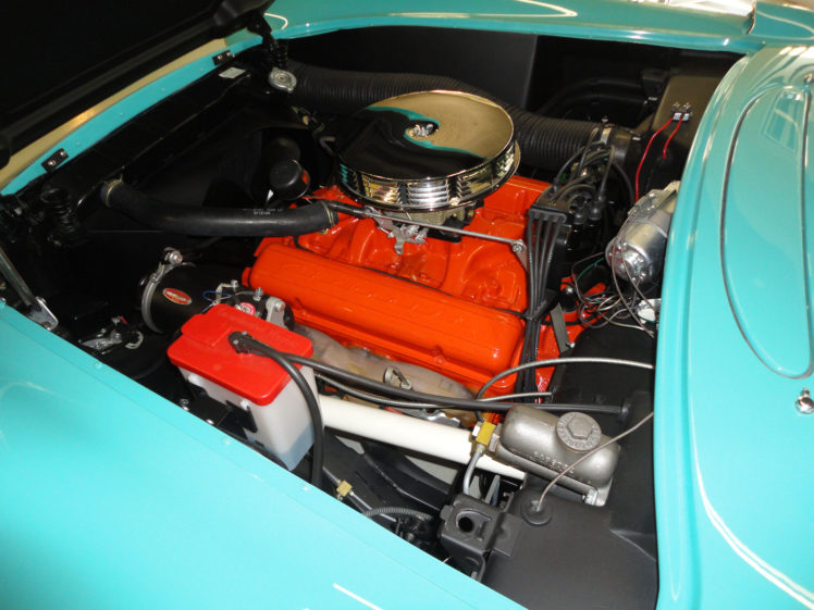 1957, Chevrolet, Corvette, Convertible, Muscle, Supercar, Retro, Engine HD Wallpaper Desktop Background