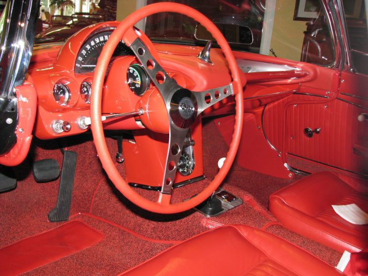 1962, Chevy, Corvette, Convertible, Supercar, Muscle, Classic, Interior HD Wallpaper Desktop Background
