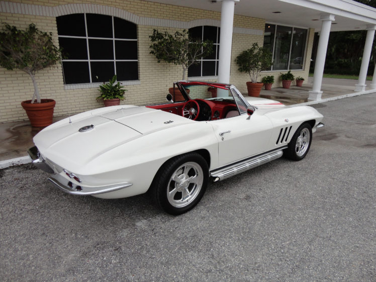 1966, Chevrolet, Corvette, Stingray, Convertible, Supercar, Muscle, Classic HD Wallpaper Desktop Background
