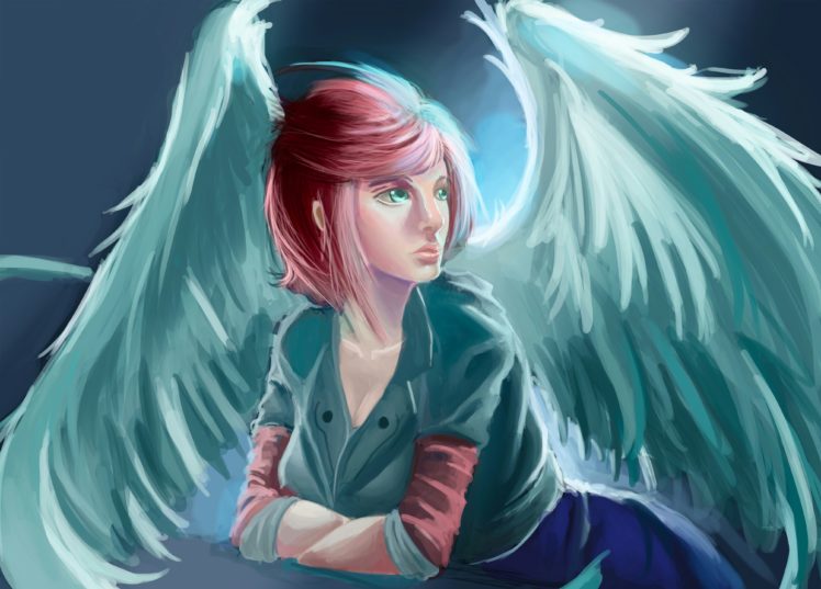 angel, Wings, Redhead, Girl, Fantasy, Girls HD Wallpaper Desktop Background