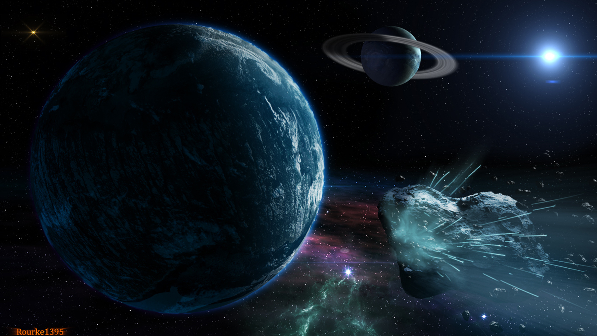 asteroid, Planet, Space, Sci fi Wallpaper