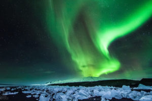 aurora, Borealis, Northern, Lights, Night, Green, Stars, Ice