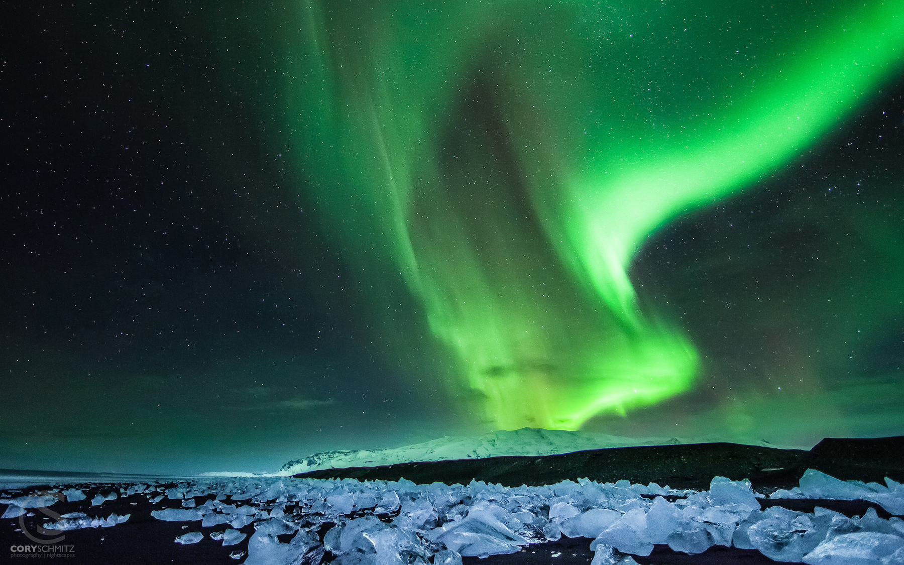 aurora, Borealis, Northern, Lights, Night, Green, Stars, Ice Wallpaper