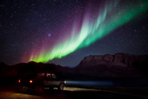 aurora, Borealis, Northern, Lights, Night, Truck, Stars