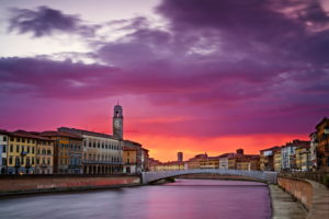 italy, Sky, Bridges, Sunrises, And, Sunsets, Pisa, Toscana, Cities