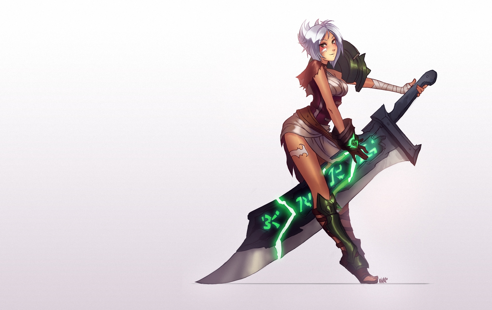 league, Of, Legends, Warrior, Riven, Swords, Games, Girls, Fantasy Wallpaper