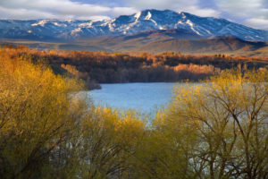 mountain, Lake, Trees, Evening, Autumn