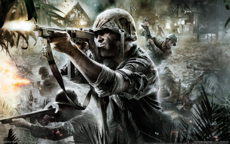 soldiers, War, Guns, Battles, Call, Of, Duty, World, At, War HD Wallpaper Desktop Background