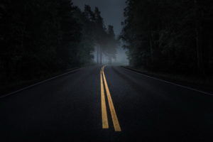 road, Night, Landscape, Mood