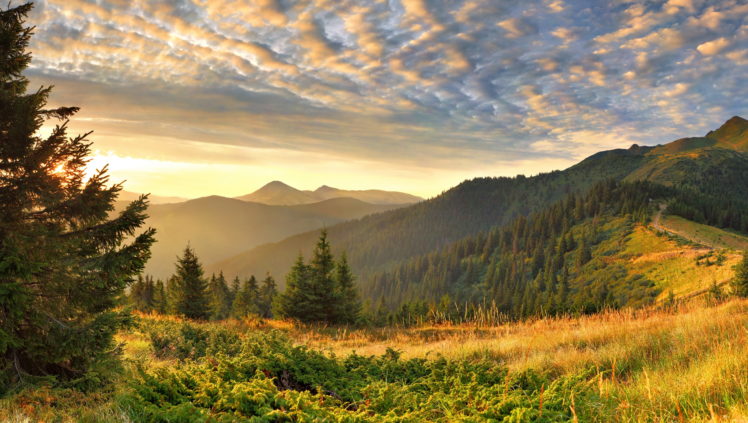 scenery, Sky, Mountains, Grass, Nature HD Wallpaper Desktop Background
