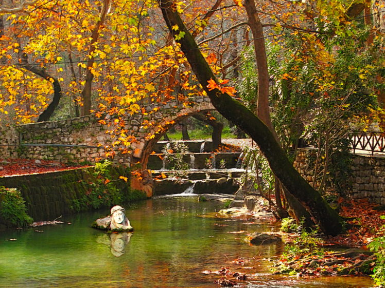 seasons, Autumn, Bridges, Greece, Viotia, Nature HD Wallpaper Desktop Background