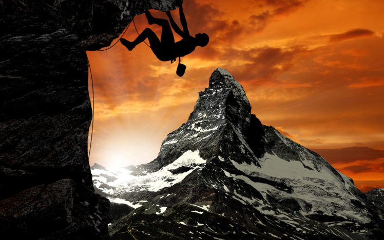 sky, Mountain, Matterhorn, Alps, Climb, Climbing HD Wallpaper Desktop Background