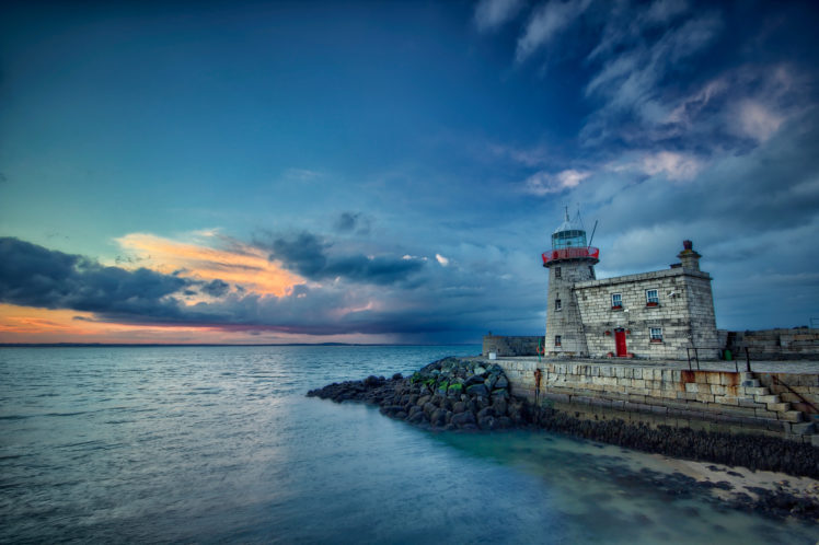 sunset, Sea, Lighthouse, Landscape HD Wallpaper Desktop Background