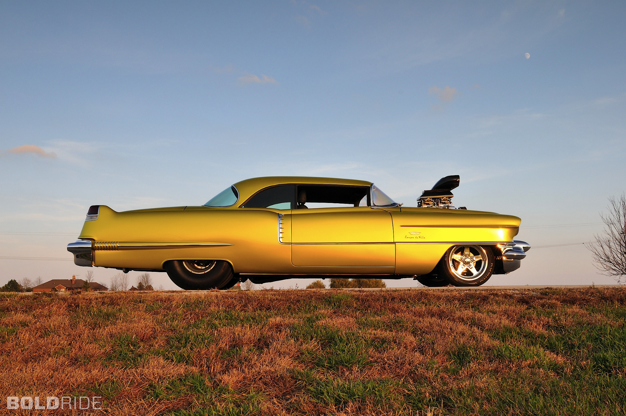 1956, Cadillac, Coupe, Deville, Hot, Rod, Rods, Drag, Race, Racing, Retro Wallpaper