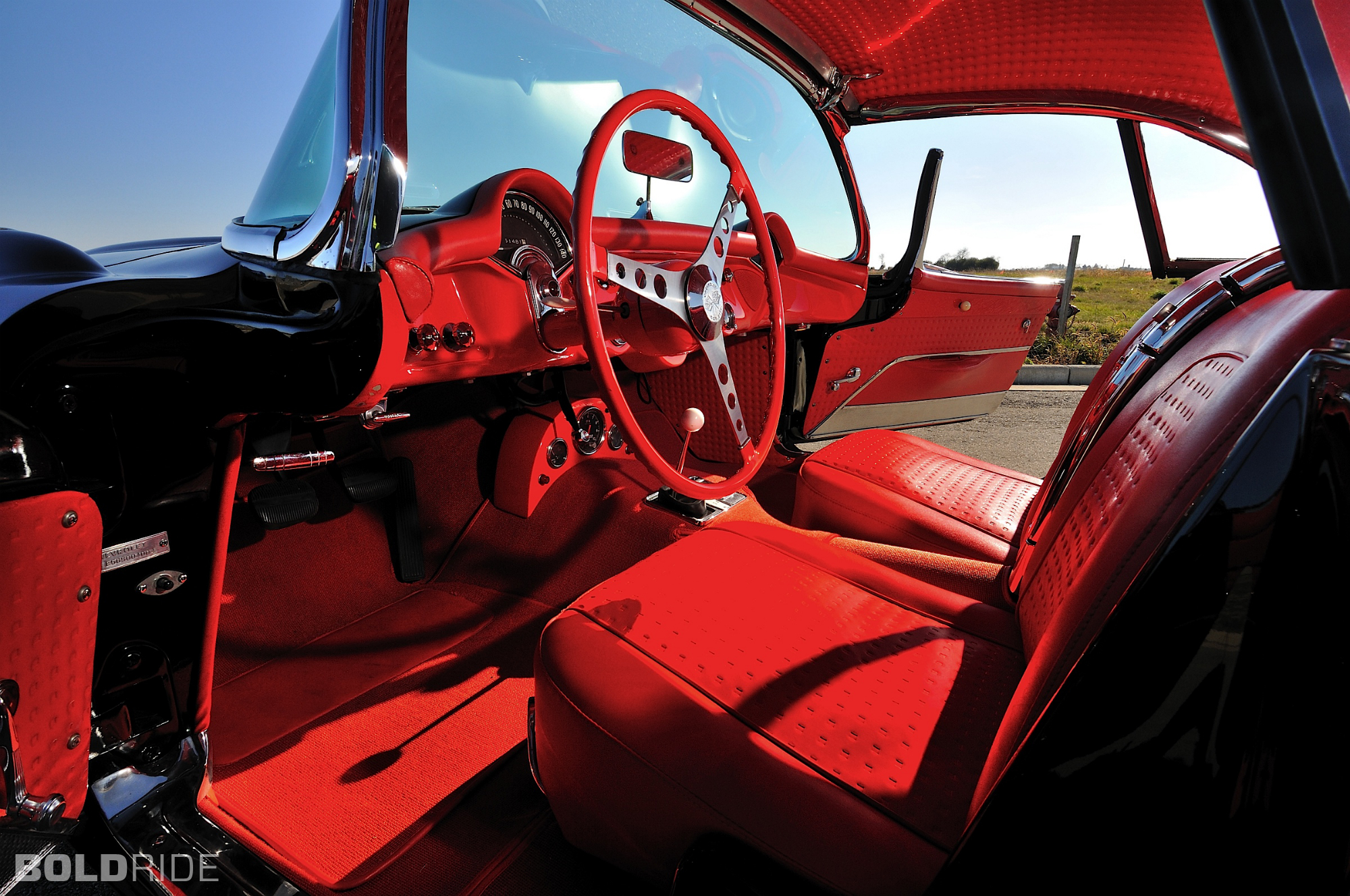 1956, Chevrolet, Corvette, Resto, Mod, Retro, Supercar, Muscle, Interior Wallpaper