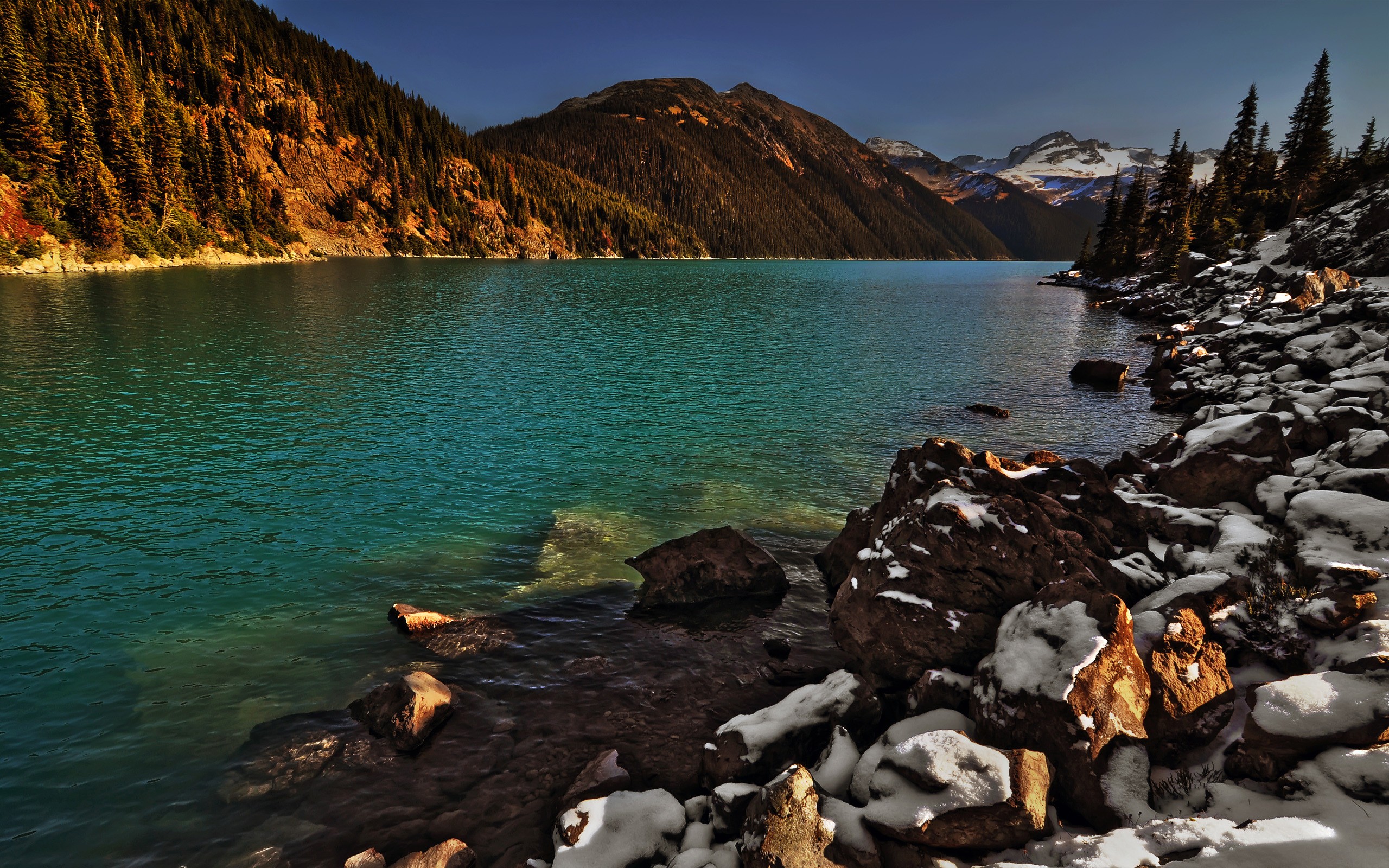 mountains, Lakes Wallpaper