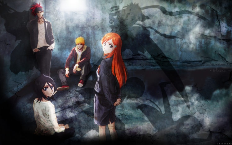 bleach, Kurosaki, Ichigo, Inoue, Orihime, Kuchiki, Rukia HD Wallpaper Desktop Background