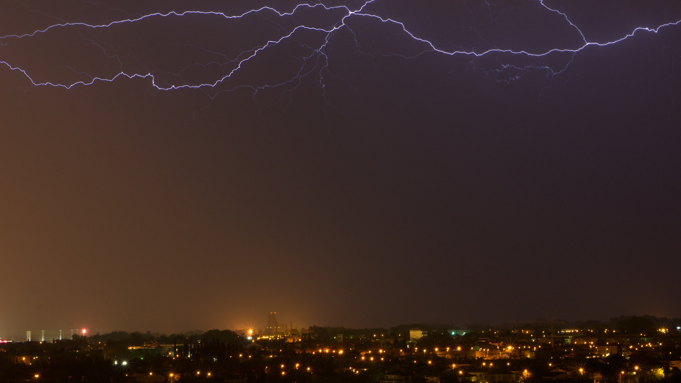 storm, Lightning, Sky, Clouds, City Wallpaper