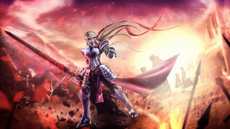 original, Warrior, Knight, Armor, Sword, Anime, Fantasy HD Wallpaper Desktop Background