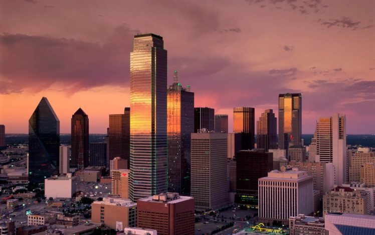 sunset, Cityscapes, Buildings, Dallas HD Wallpaper Desktop Background