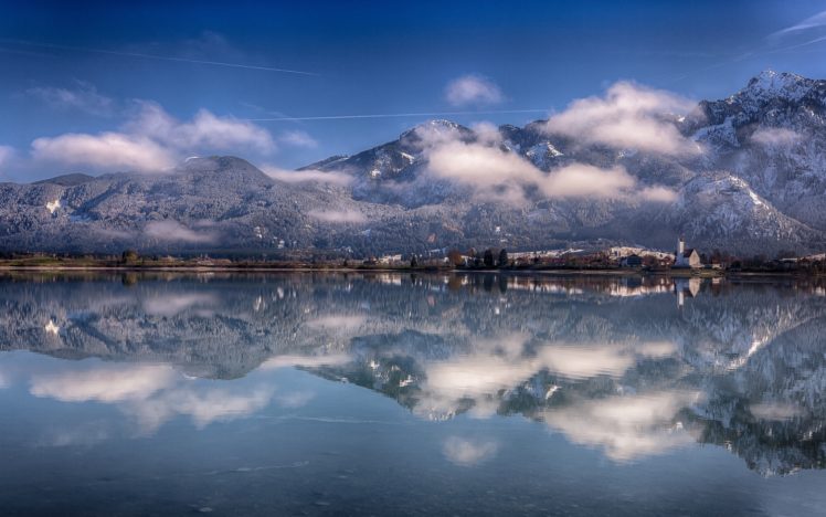 bavaria, Germany, Alps, Mountains, Reflection, Lake HD Wallpaper Desktop Background