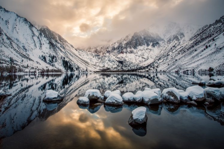 california, Lake, Mountains, Rocks, Reflection HD Wallpaper Desktop Background