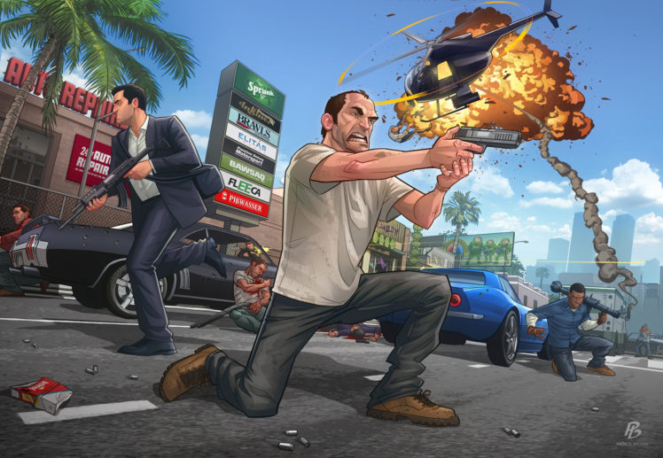 grand, Theft, Auto, Gta, 5, Men, Vector, Graphics, Game, Battle Wallpapers  HD / Desktop and Mobile Backgrounds