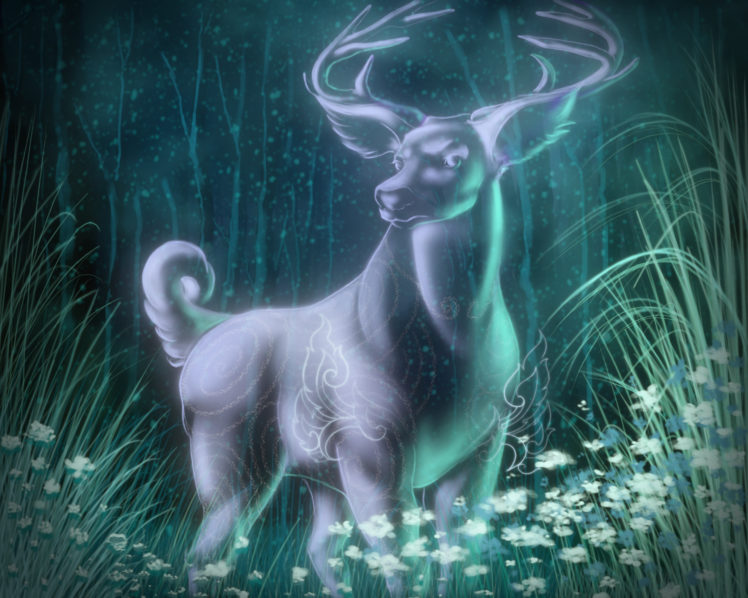 magical, Animals, Deer, Ghost, Horns HD Wallpaper Desktop Background