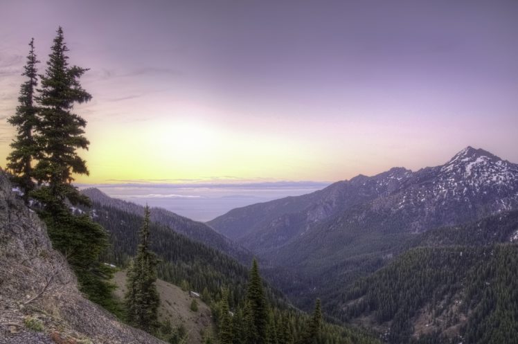 olympic, Mountains, Dawn, Sunrise, Panorama, Mountains HD Wallpaper Desktop Background