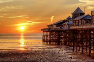 pier, Blackpool, United, Kingdom, Sunset, Landscape